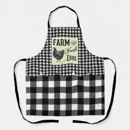 Delantal Granja Fresco Huevos Plaid Apron