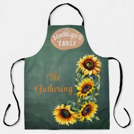 Delantal Granja Moderna Girasoles Botánicos Personalizados