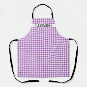 Delantal Granja rural personalizada Purple Gingham