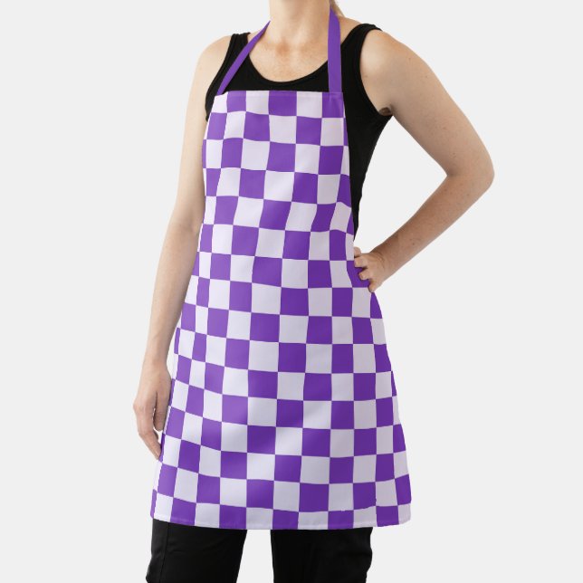 Delantal Grape soda checkerboard pattern (in situ)