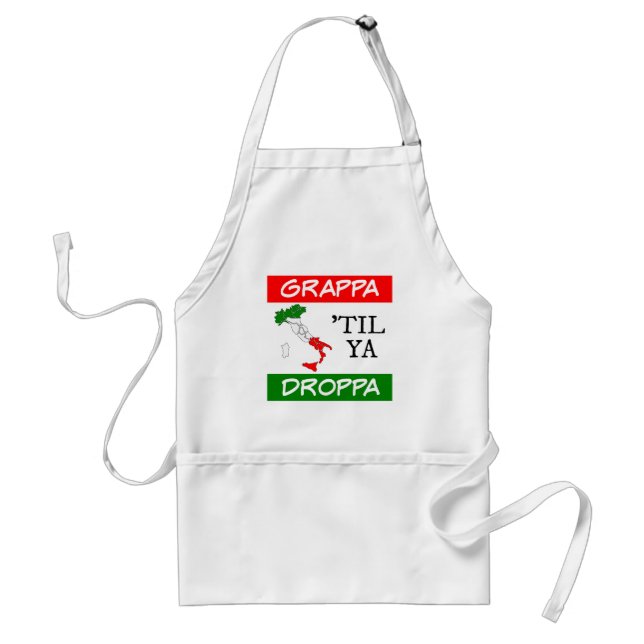 Delantal Grappa Til Ya Droppa Mapa de la Bandera de Italia (Frente)