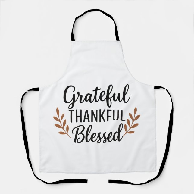 Delantal Grateful, Thankful, Blessed Apron (Anverso)