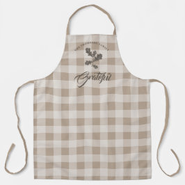 Delantal Gratitud De Otoño Foliage Taupe Placa
