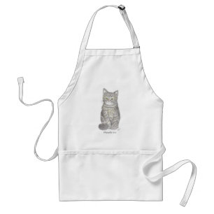 Delantal Gray Kitten Apron