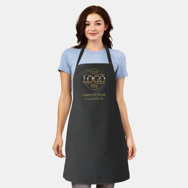 Delantal Gray Personalized Apron with Logo Custom Uniform (Gastado)