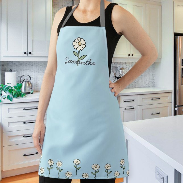 Delantal Green Apron for Women with Daisies (Subido por el creador)