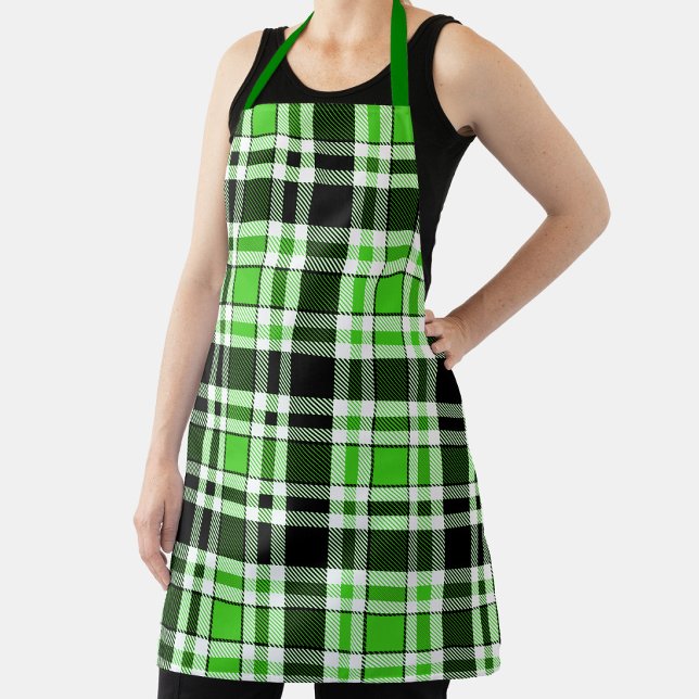 Delantal Green Black White Flannel Tartan Pattern Design  (Subido por el creador)
