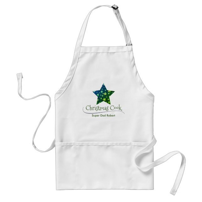 Delantal Green Dad Winter Star Typography Navidades moderno (Frente)
