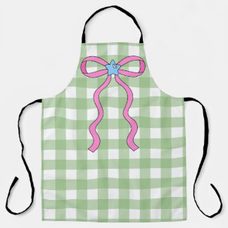Delantal Green Gingham Kitchen Apron Design