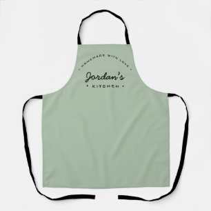 Delantal Green Homemade with Love Personalizado Your Kitche