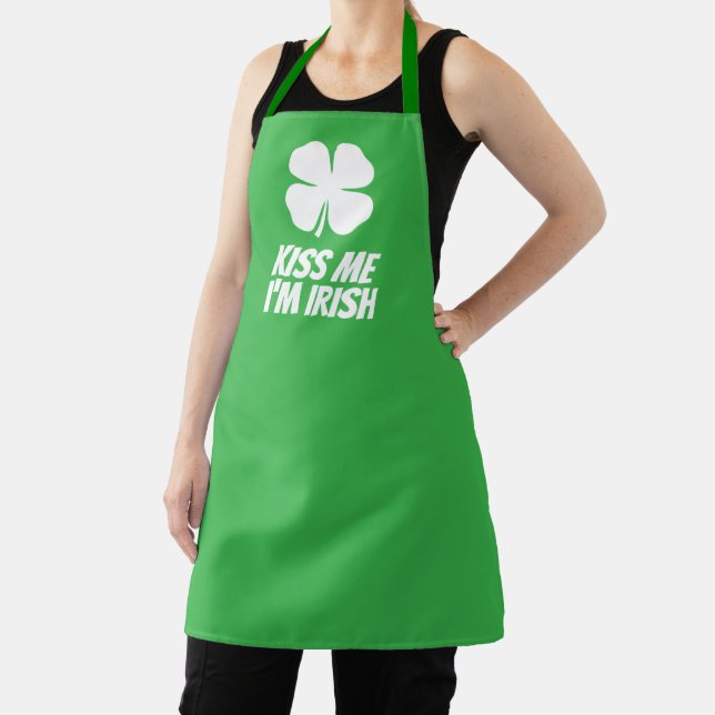 Delantal Green lucky clover cute St Patrick's Day  (in situ)