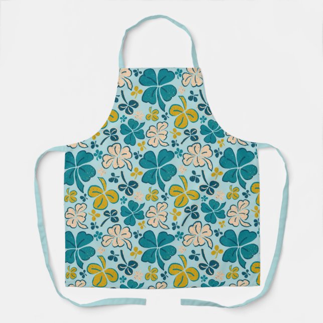 Delantal Green Lucky Shamrock Clover St. Patrick's Day (Anverso)