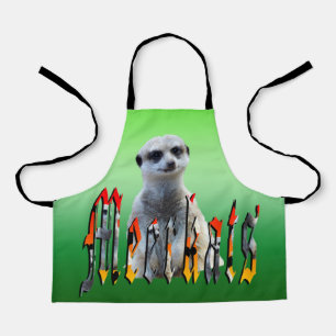 Delantal Green Meerkat, Apron de impresión completa para ni