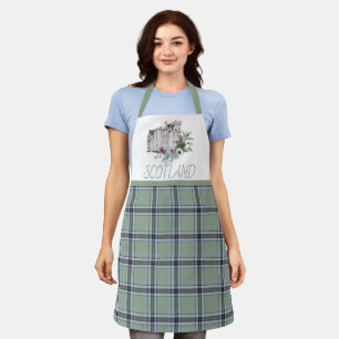 Delantal Green Plaid con Scotland Castle Apron
