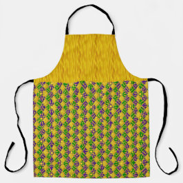 DELANTAL GREEN PURPLE GOLD MARDI GRAS PATTERNS