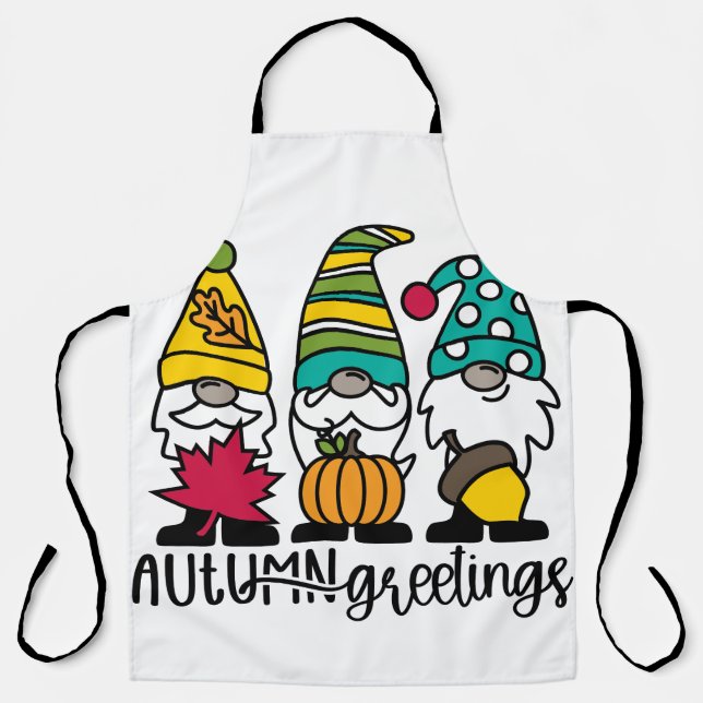 Delantal Greetings GNOMES de otoño (Anverso)