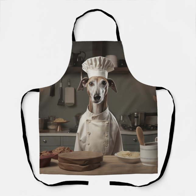Delantal Greyhound Dog Chef (Anverso)
