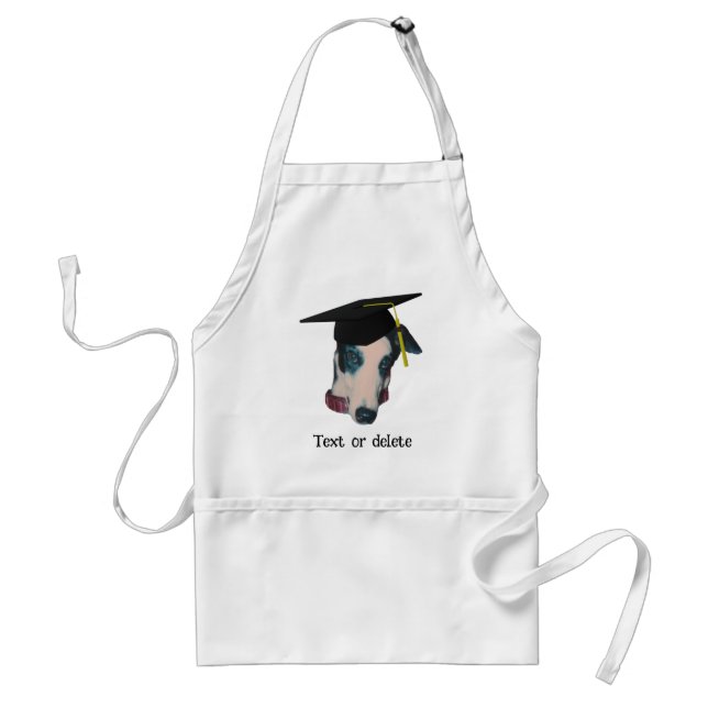 Delantal Greyhound In Graduation Cap Funny Personalized (Frente)