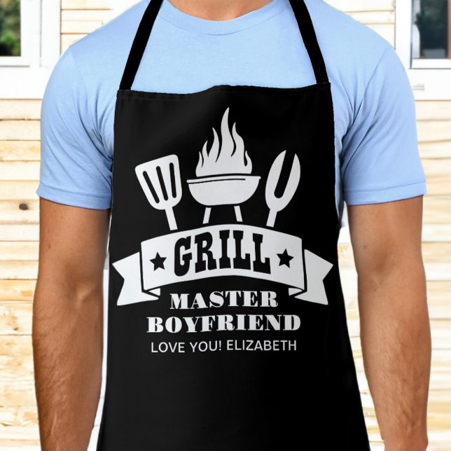 Delantal Grill Master Boyfriend Black (Subido por el creador)