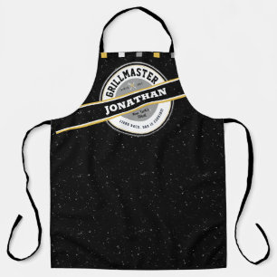 Delantal Grill Master Dad Barbecue Funny Hipster Negro