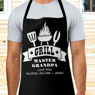 Delantal Grill Master Grandpa Black