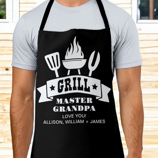 Delantal Grill Master Grandpa Black (Subido por el creador)