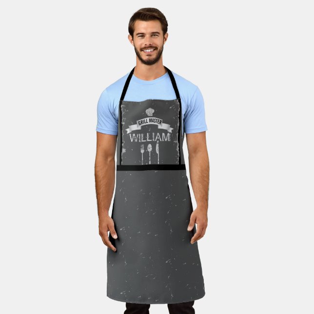 Delantal Grill Master gris mens cocina Apron (Gastado)