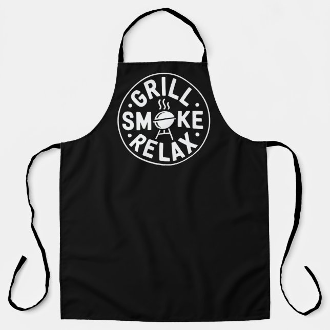 Delantal Grill Smoke Relax BBQ Quote (Anverso)