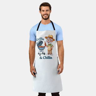 Delantal Grillin’ & Chillin’ - Funny BBQ Design for Dad