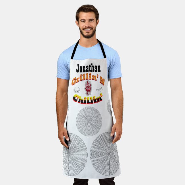 Delantal Grillin' N Chillin' Personalizada Añadir tu propio (Gastado)