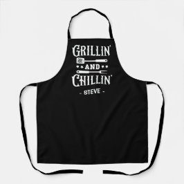 Delantal Grillin y Chillin BBQ Apron