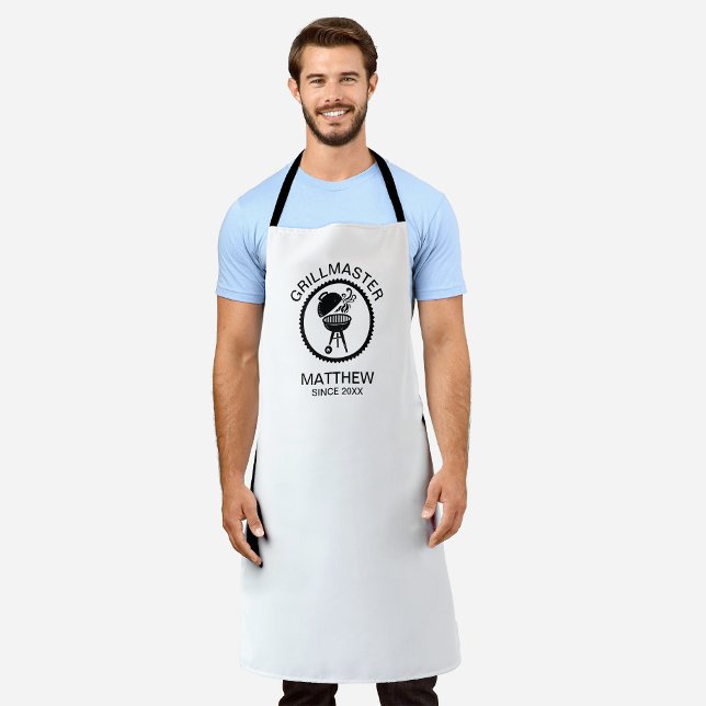 Delantal Grillmaster Since 20xx Black and White (Subido por el creador)