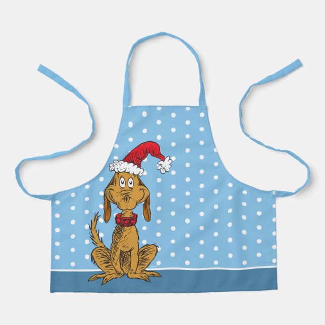 Delantal Grinch Clásico | Max - Gorro de Santa (Anverso)