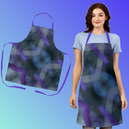 Delantal Gris azul morado Resumen Moda Boho