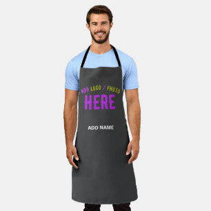 DELANTAL GRIS DE PERSONALIZABLE MODERNO ELEGANTE VERIFICADO