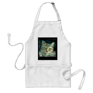 Delantal gris del gato de Tabby