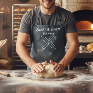Delantal gris personalizado para panadería moderna