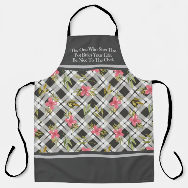 Delantal Gris Replante De Flora Rosa (Anverso)