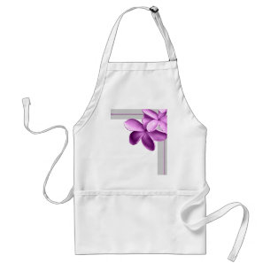 Delantal Gris y Plumeria de la berenjena
