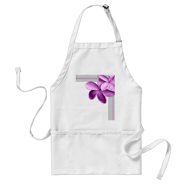 Delantal Gris y Plumeria de la berenjena (Frente)