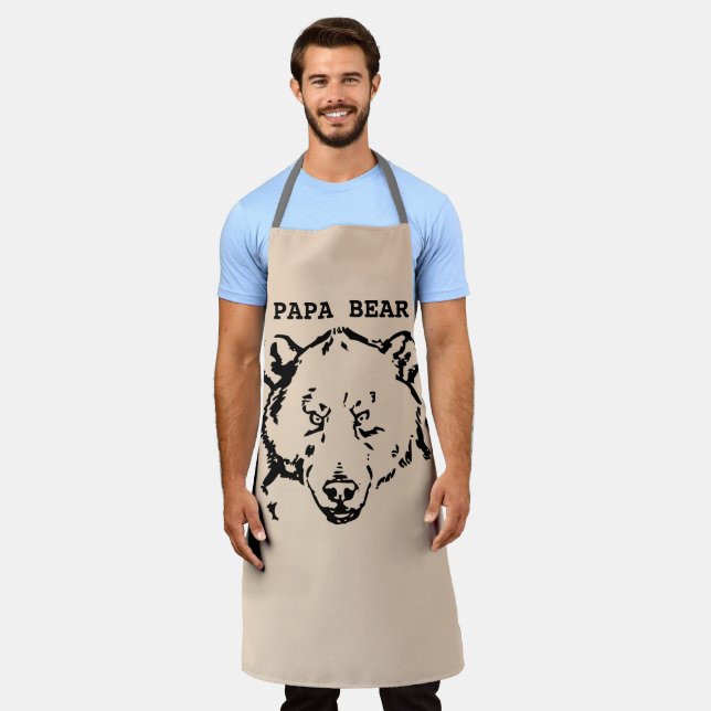 DELANTAL GRIZZLY PAPA BEAR DAD APRON (Gastado)