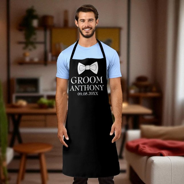 Delantal Groom Black Elegant Boda del partido de solteros (Subido por el creador)