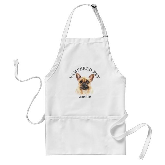 Delantal Groomer Apron, Mascota de Bulldog francés personal (Frente)