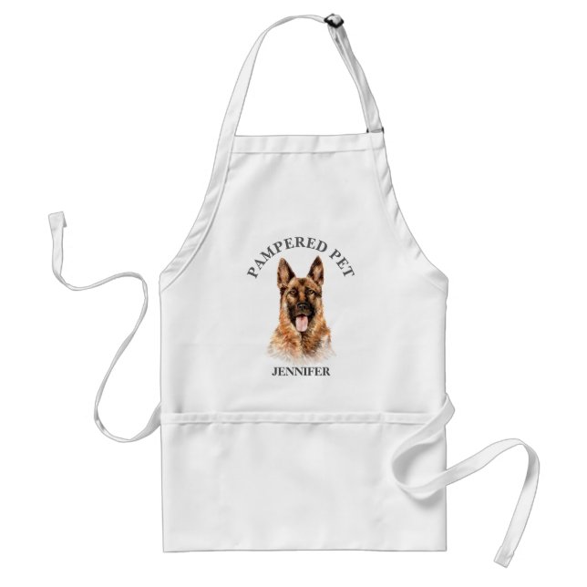 Delantal Groomer Apron, Mascota de pastores alemán personal (Frente)