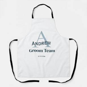 Delantal groomsmen de equipo simple y personalizado en mono