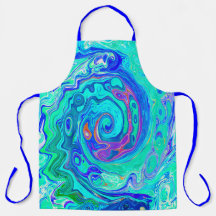Groovy Abstract Océano Azul y Verde Torbellino Líq
