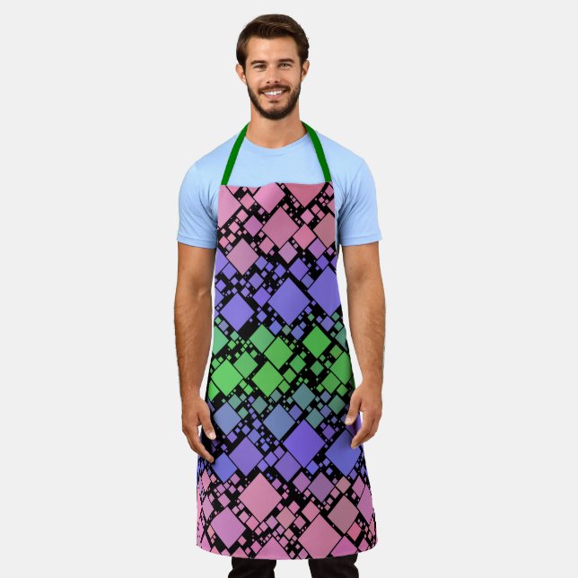 Delantal Groovy Boho Retro Mod Geométrico Orgullo Trigénero (Gastado)