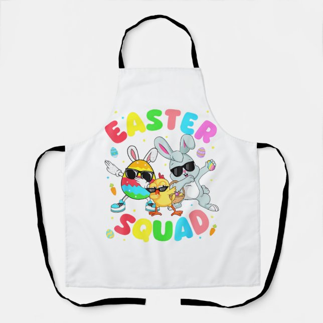 Delantal Groovy Funny Rabbit Egg Chick Easter Squad Day Men (Anverso)