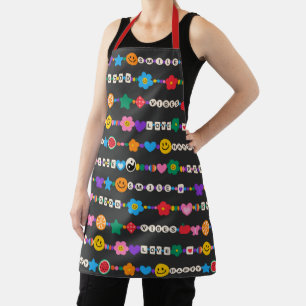 Delantal Groovy Good Vibes Love Smile Retro Bebidas
