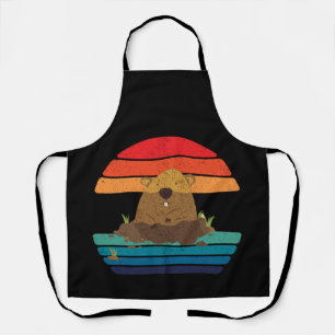 Delantal Groundhog Retro Woodchuck Groundhog Day